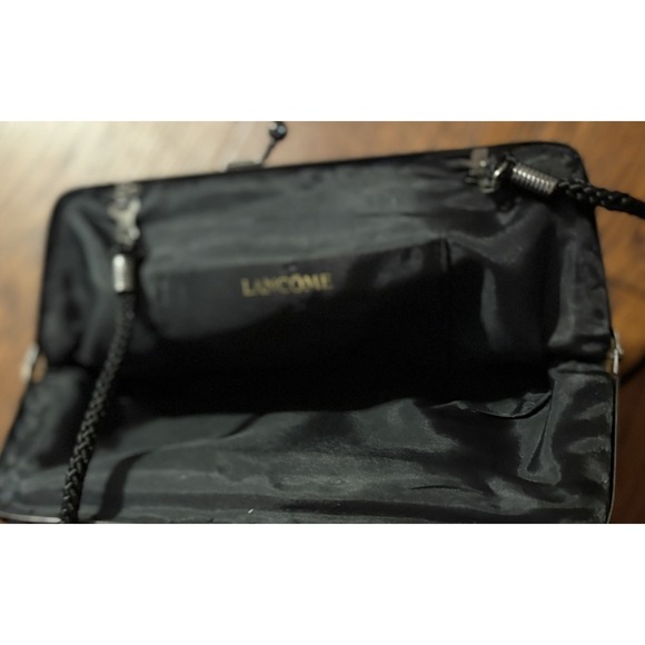 Vintage Lancome Beaded Black Purse Evening Bag Clutch Embellished 8" X 5.5" - Picture 8 of 8